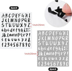 Outus 576 Pieces 8 Sheets Letters Stickers Self Adhesive Vinyl Letter Alphabet Number Stickers Mailbox Numbers Sticker, Decals for Classroom Decor, Sign, Door(Black, White,1 Inch)
