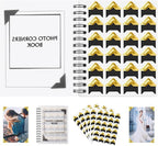GOONAVI 15 Sheets 360 PCS Golden Black Acid-Free Photo Corners Notebook, Self-Adhesive Corners for DIY Album Journal, Corner Stickers for Trip Memory Book