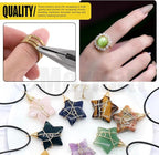 Mardatt 1250Pcs Jewelry Making Supplies Kit Includes 10 Colors 8mm Crystal Beads, Jewelry Pliers, Wires, Jump Ring Opener, Tweezers, Awl, Thimble Ring Jewellry Accessories for Jewellry Repair