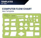 Pacific Arc - Computer Flow Chart Template - Drawing Aid Stencil for Professional or School Work - Size 6.188 x 9.75 inches.