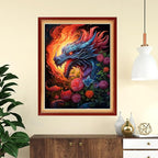 Funchey Stamped Cross Stitch Kits, DIY Cross Stitch Pattern for Adults Beginners Needlepoint Kits Embroidery Kit Arts and Crafts 11CT-Magic Dragon Flower 16x20 inch