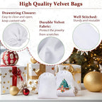 Shintop 20pcs Velvet Bags, 4x6inch White Drawstring Gift Bags Jewelry Pouch for Wedding Birthday Party Favor