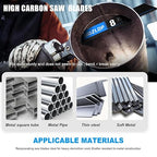 3 Pack 12 inch Reciprocating Saw Blades Set， 8 TPI High Carbon Saw Blades for Metal ，Saw Blades with Organizer Case (3, 8T/12inch)