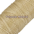 uxcell Leather Sewing Waxed Thread, 55 Yards / 50m 0.8mm 150D Flat Polyester All-Purpose Threads for Leather Crafts, Bookbinding, Beige