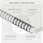 BEECHMORE BOOKS Mixed Media Spiral Sketchbook A4 9×12 – 300 GSM Heavyweight Paper, 50 Perforated Sheets, Bleedproof Art Pad for Watercolor, Acrylic, Oil, Gouache, Markers