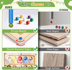 Magnetic Color and Number Maze, Montessori Wooden Magnet Puzzles Learning Counting Matching Board Unicorn Toys for Toddlers Kids 3-5, Educational Fine Motor Skills Toys for Girls Boys 3 4 5 Years Old