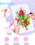 Woomer Acrylic Paint Markers Brush Tip 72 Colors, Water-Based No-Bleed Markers with Automatic Ink Control System, Waterproof Acrylic Paint Pens for Rock, Egg, Wood, Fabric, Glass, DIY Crafts