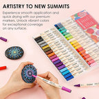 Grabie 36 Dual Tip Acrylic Paint Markers, Acrylic Paint Pens, Fabric Markers for Fabric, Canvas, Rock, Glass, Wood, Paper, DIY, Canvas DIY Art Supplies Kit, Set of 36