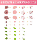 ORIGACH Dahlia Layering Stencil Stamp and Die Set for Card Making, Flower Stencil Template Silicone Clear Stamps and Metal Die Sets for DIY Scrapbooking Photo Album Crafting
