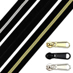 DOITEM 16.5 Yards 3-Piece Assorted Nylon Coil Zippers with 30 Sliders for DIY Tailoring and Crafts, Black