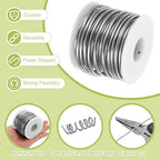 MECCANIXITY 9 Gauge Anodized Aluminum Craft Wire Bendable Bonsai Training Wire 56 Feet 3mm for Sculpting Crafts Wreath Floral Beading Jewelry Making, Silver Tone