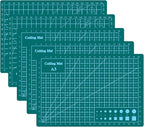 Cutting Mat 8in6in Self Healing Cutting Mat Size Double Sided 5-Ply Rotary Sewing mat for Crafts Fabric Quilting Hobby Art Clay Precision Scrapbooking Project, A5, Green 5PCS