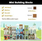 ZenithFlow Street View Building Blocks Kit, Brick Square Mini Blocks Construction Toys European Architecture Model House Store Building Set, Idea Gifts Home Decoration Collection for Adults 3299 PCS