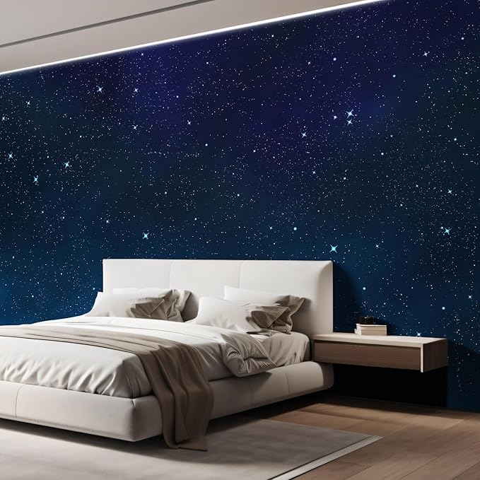 wall26 Wall Sticker/Wall Mural Beautiful Scenery of The Starry Night, Not Peel and Stick, Non-Woven Wallpaper Decorative for Bedroom, Living Room, Office - 132x192 inches