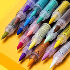 Guangna Acrylic Paint Markers,72 Colors with Direct-Liquid Ink Control System, Professional-Grade Paint Pen for Rock Painting, Canvas, Glass, Plastic, Fabric & Creative Crafts