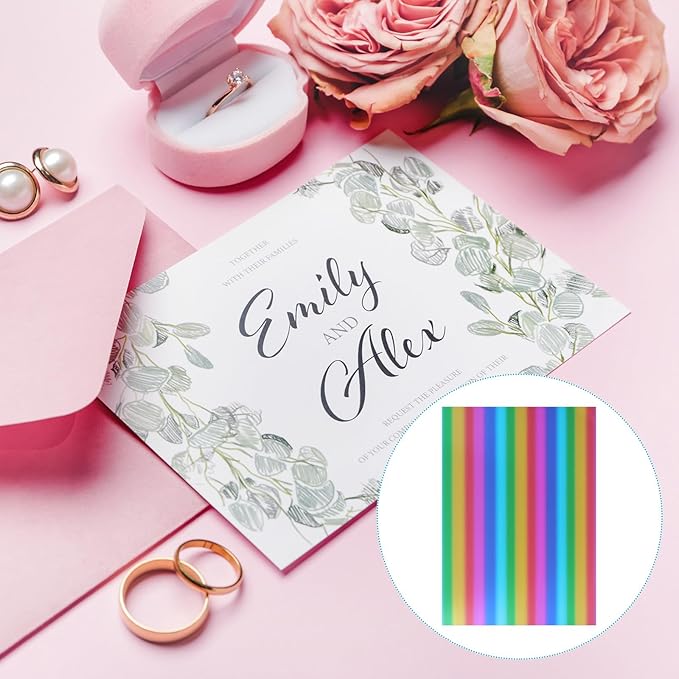 PATIKIL 11.7x8.3" Hot Stamping Foil Paper Sheet, 20 Sheets A4 Heat Transfer Hot Stamping Paper Foil for Leather DIY Logo Decor Craft Gift Package Scrapbook Card, Vertical Colorful