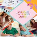 Incraftables Dual Tip Markers (24 Colors) – Adult Coloring, Brush Tip & Fine Tip Markers for Adult Coloring Books, No Bleed Dual Brush for Kids & Adults