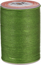 uxcell Round Leather Sewing Waxed Thread, 55m / 60 Yards Wax Polyester String, 0.8mm Waxed Stitching Cord for Leather Crafts, Bookbinding, Bracelets Braided, Grass Green