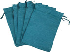 Palmhomee Pack of 25 Burlap Gift Bags with Drawstring Linen Jewelry Pouches Wedding Hessian Jute Bags for Birthday Jewelry and Treat Pouches Party Wedding Favors Gift Art and DIY Craft  (6x8 Inch, Peacock Blue)