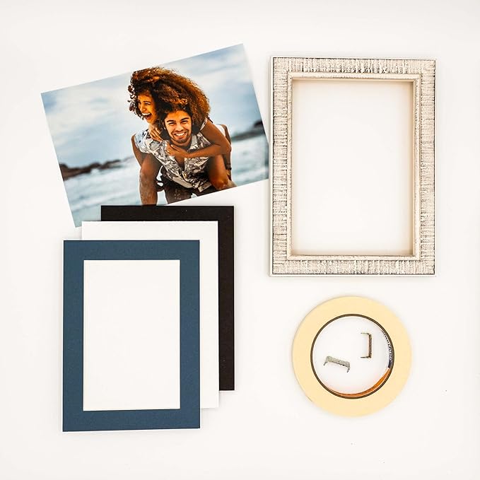 Poster Palooza 8.5x11 Mat Bevel Cut for 7x9 Photos - Acid Free Steel Blue Precut Matboard - For Pictures, Photos, Framing - 4-ply Thickness