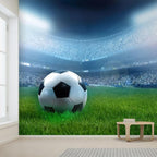 wall26 Close Up of a Football Ball on a Full Stadium Removable Wall Mural | Self- 132x192 inchesAdhesive Large Wallpaper - 132x192 inches