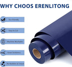 RENLITONG Navy Iron on Vinyl 12Inch by 50ft Roll HTV Heat Transfer Vinyl for T-Shirt HTV Rolls for All Cutter Machine - Easy to Cut & Weed for Heat Transfer Design