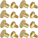 YORANYO 150 Sets 8MM Chicago Screws Leather Rivets for Fabric Chicago Binding Screws Buttons Metal Studs Rivets for Decorate and Repair Belts Bags Shoes Purse Dog Collar Leather Craft (Gold)