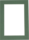 8.5x11 Mat Bevel Cut for 7x9 Photos - Acid Free Hunter Green Precut Matboard with Backing Board and Crystal Clear, Self Seal Photo Mat Bag - for Pictures, Photos, Framing - 4-ply Thickness
