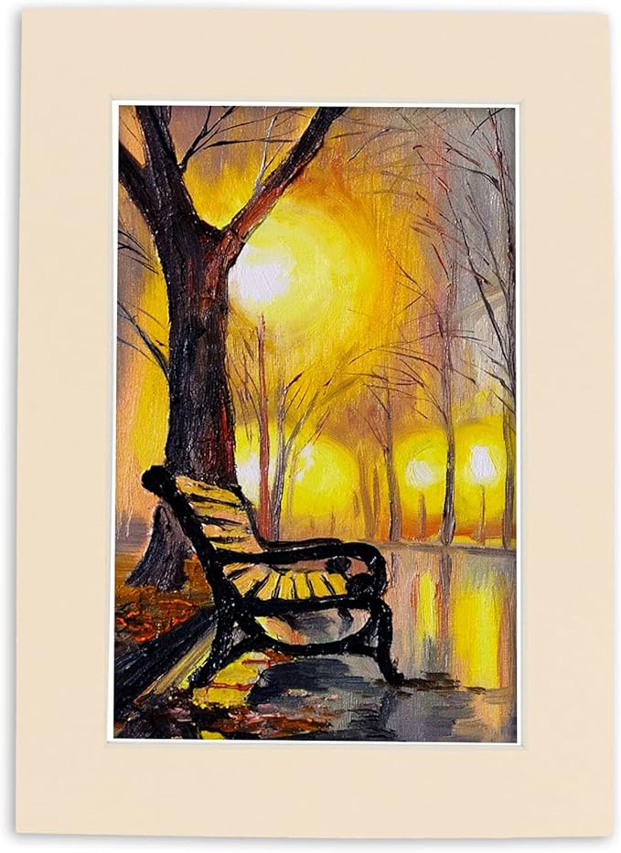 Pack of Ten 8x10 Mats Bevel Cut for 5x8 Photos - Acid Free Cream Precut Matboards for Pictures, Photos, Framing - 4-ply Thickness