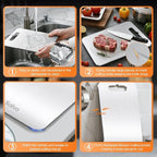 Saliva Titanium Cutting Boards for Kitchen, Cutting Board Double Sided Food Grade, Dishwasher Safe, No Blunt Knife, Chopping Boards with Handle for Meat, Fruit & Vegetable (16x12in)