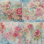 Vintage Floral Scrapbook Paper Pad - 6x6 Inch Single-Sided Craft Paper for Card Making, Decoupage, Journaling, and DIY Projects