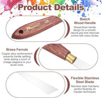 MECCANIXITY Pack of 1 Palette Knife No.28, 8.6" Long Palette Knives with Stainless Steel Flexible Spatula Pallet Knife and Wood Handle for Scraping, Mixing, Oil Acrylic Painting Canvas