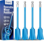 Suzzam Silicone Resin Mixer Paddles, 4 pcs Epoxy Mixer for Drill - Paint Stirrer for Drill, Easy to Clean & Reusable, 1/4" Drill Epoxy Mixer Attachment