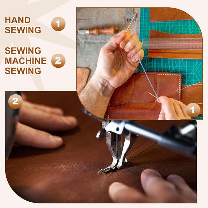 PATIKIL 284 Yard Flat Waxed Thread 150D 1mm Leather Sewing Cord for Repairing Shoes Bags Wallets Jewelry Making DIY Leather Craft, Peacock Green