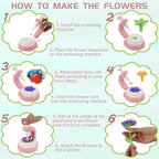 Glintoper Fabric Flower Craft Kit for Kids, DIY Bouquet Maker Toys Birthday Gift for Toddler Girls Age 4 5 6 7 8 9, Xmas Gifts for Preschool Girls, Educational Crafts Handmade DIY Activity Set