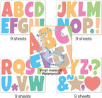 Bemeol Letter Stickers 351 Pieces 4 Inch Bulletin Board Letters Alphabet Cutout Letter for Bulletin Board Display Home Classroom School Decor(Colorful)