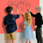 Magnetic Glass Whiteboard - Glass Dry Erase Board 48"x36" Large Frameless Glass Board for Walls Office School and Home, Red