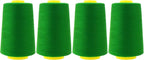 Mandala Crafts 4 Pack of Serger Threads Cones Spools - 40S/2 24000 Yards Polyester Dark Green Threads for Sergers Machine and Overlock Quilting Sewing Machine