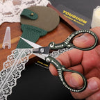 Vintage Craft Scissors with Case, Sharp Sewing Scissor for Craft Needlework Cross Stitch Yarn, Little Thread Snips Detail Shears