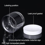 SATINIOR 12 Pack 7 oz Plastic Container Jars with Lids Round Clear Travel Cosmetic Container Slime Jars for Toiletries, Lotion, Cream, Ointments, Makeup, Rhinestone, Samples, Kitchen Storage(White)