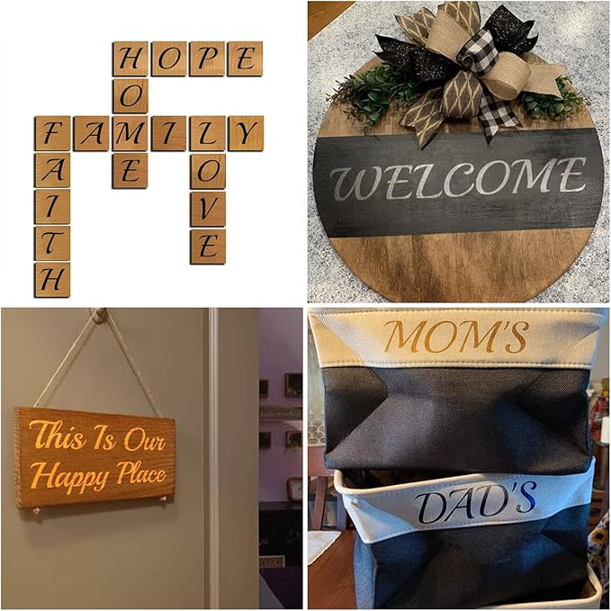 2.5 Inch Alphabet Letter Stencils for Painting - 70 Pack Letter and Number Stencil Templates with Signs for Painting on Wood, Reusable Cursive Letters Stencils for Chalkboard Wood Signs & Wall Art