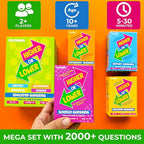QUOKKA Trivia Board Games for Kids and Adults V2.0 - Family Night Board Game Cards 4xSet to Guess Fun Questions | Easy to Learn | 2 + Players - Challenge History, Science, Geography & More