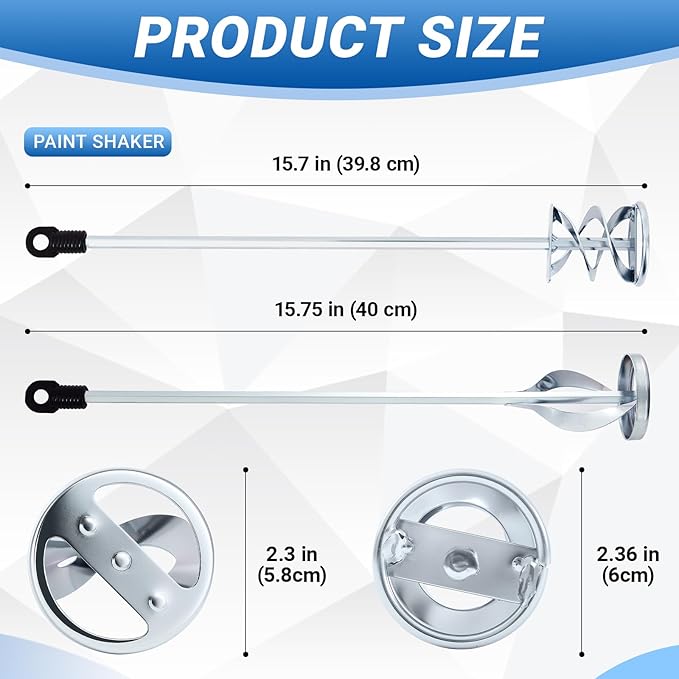 Set of 2 Paint Mixer for Drill Painting Mixer Stirrer Drill Attachment, 15.7" Mixing Paddles and 2.3" Mixing Impeller, Mix 1 to 3 Gallons of Paint, Resin, Concrete, and More