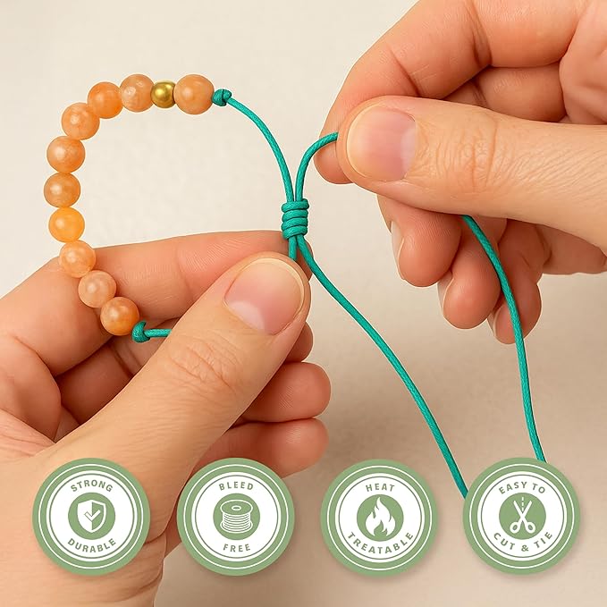 Mandala Crafts 2mm 109 Yards Yellow Cotton Waxed Cord for Jewelry Making Bracelet Cord Waxed String - Beading String Thread Jewelry Cords for Necklaces String
