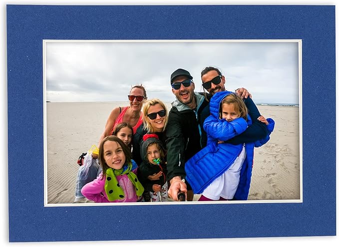 8x10 Mat for 6x8 Photo - Precut Bottle Blue Picture Matboard for Frames Measuring 8 x 10 Inches - Bevel Cut Matte to Display Art Measuring 6 x 8 Inches - Acid Free ONE MAT