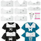 Vowlove Tshirt Ruler Guide for Vinyl Alignment - Tee Shirt Centering Designs Alignment Tool, T-Shirt Measurement Ruler Graphics Placement, Sublimation Blanks Accessories Heat Press Screen Printing