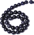 45PCS 8mm Blue Sandstone Gemstone Beads Beads Natural Stone Round Loose Beads for Jewelry Making DIY Bracelet Necklace 15" Inch