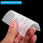 PATIKIL Plastic Mesh Canvas Sheets,10Pcs 3.1 x 3.1inch Cross Needlework Blank Yarn Crafting for Embroidery DIY Bookmarks Cup Mats, White, Square