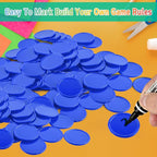 Coopay 1 1/2 Inches Plastic Poker Chips Learning Counters Disks Bingo Chip Counting Discs Markers for Math Practice and Poker Card Game Tokens, Teaching Rewards, 200 Pieces (Blue)