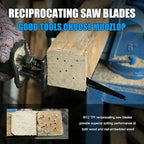 10 Pack 9 inch Reciprocating Saw Blades Set,6/12 TPI High Carbon Saw Blades, Woodcutting Saw Blades with Organizer Case (10, 6/12TPI/225mm)